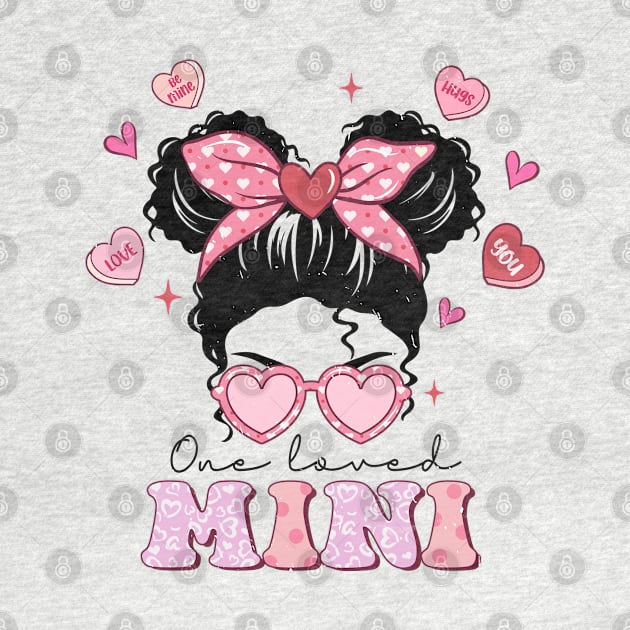 One Loved Mini Messy Bun Heart Glasses Matching Valentines by JDVNart